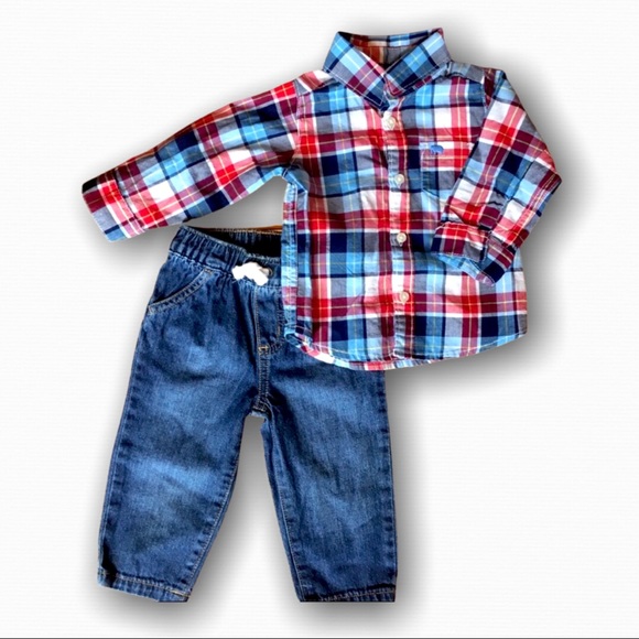 Carter’s Button Down & Jeans Set - Picture 1 of 4